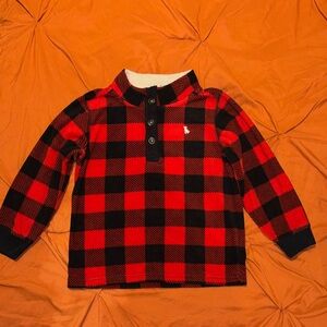 Carter's Red and Black Checkered Button Down Pullover